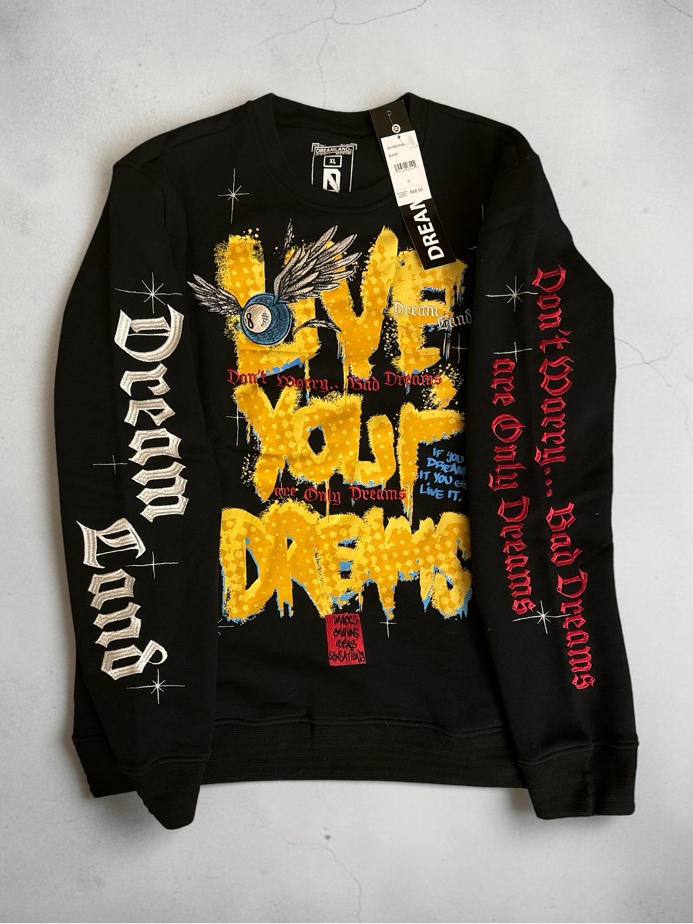 Dreamland Live Your Dreams Crewneck Sweatshirt NWT